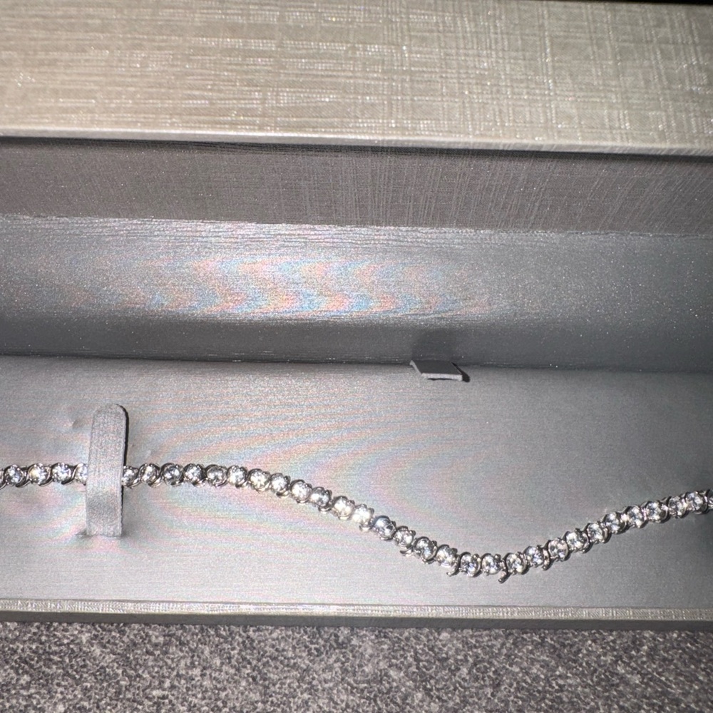 Zales White Lab Created Tennis Bracelet